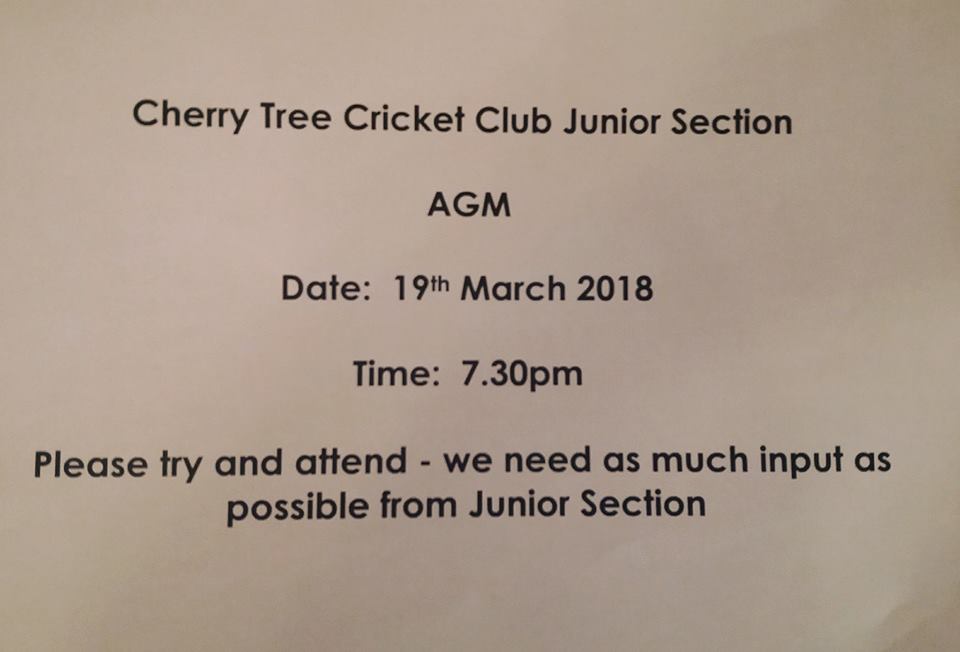 Junior AGM – 19 March