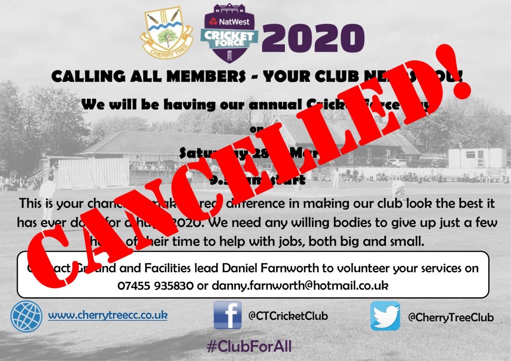 Cricket Force 2020 postponed